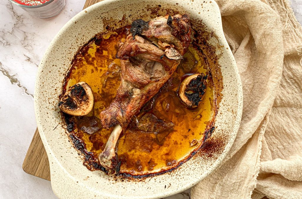 Peru no forno com molho de limão